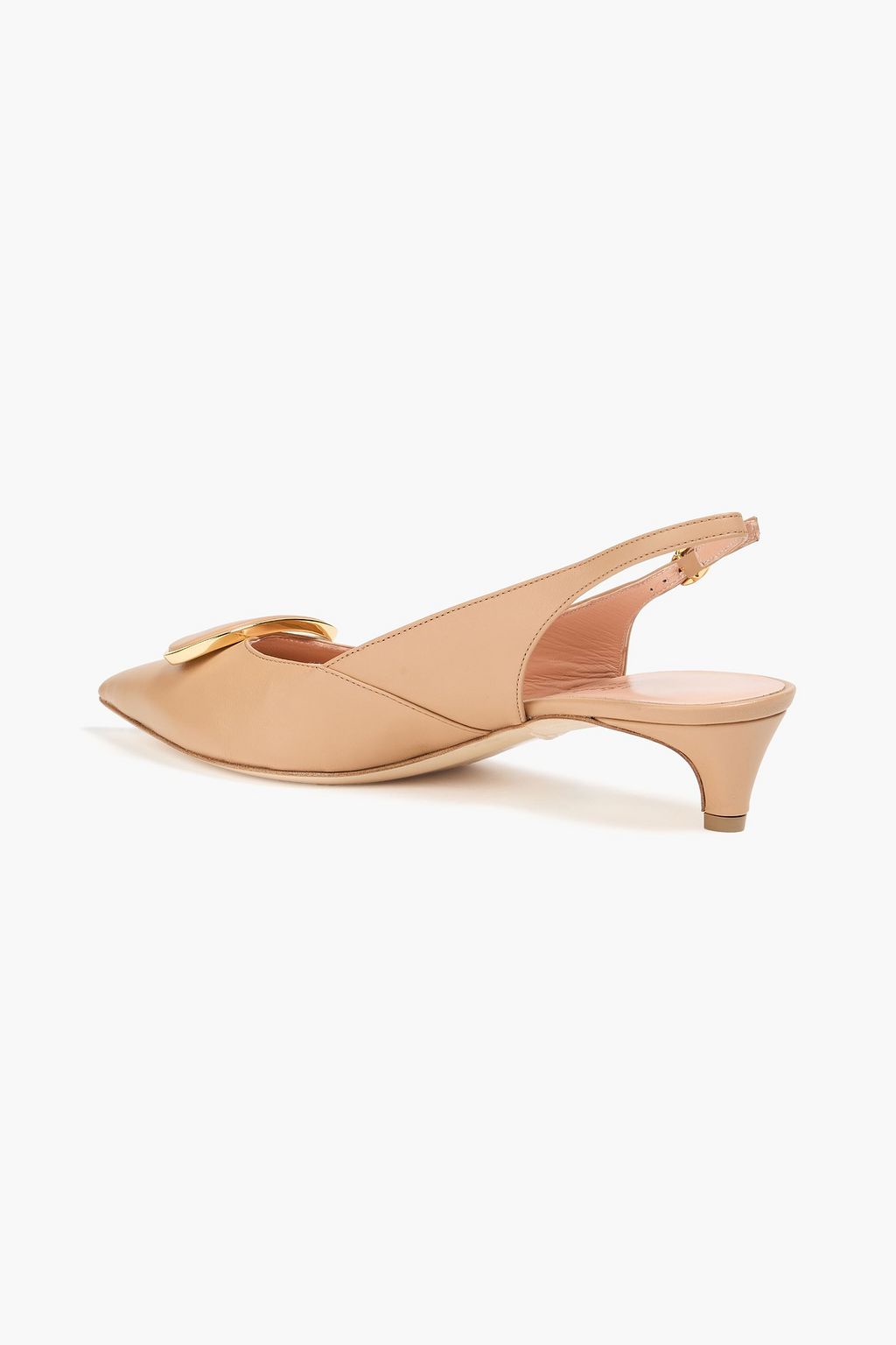 RUPERT SANDERSON Misty embellished leather slingback pumps