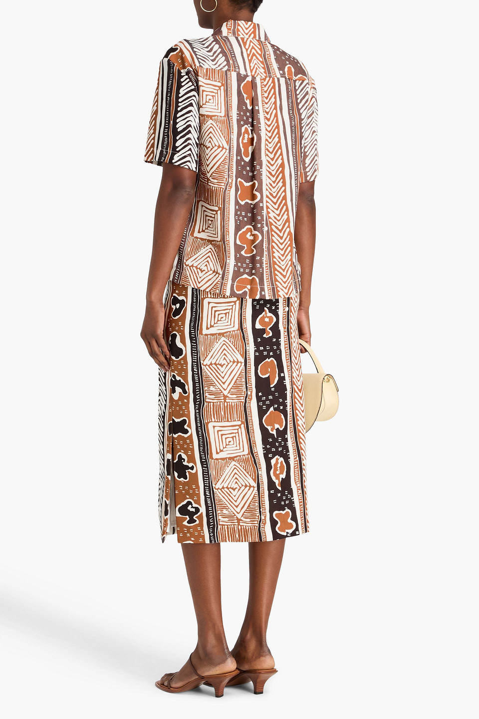  Rejina Pyo - Hemd „marty“ Aus Tencel™ Mit Print - Braun - S 