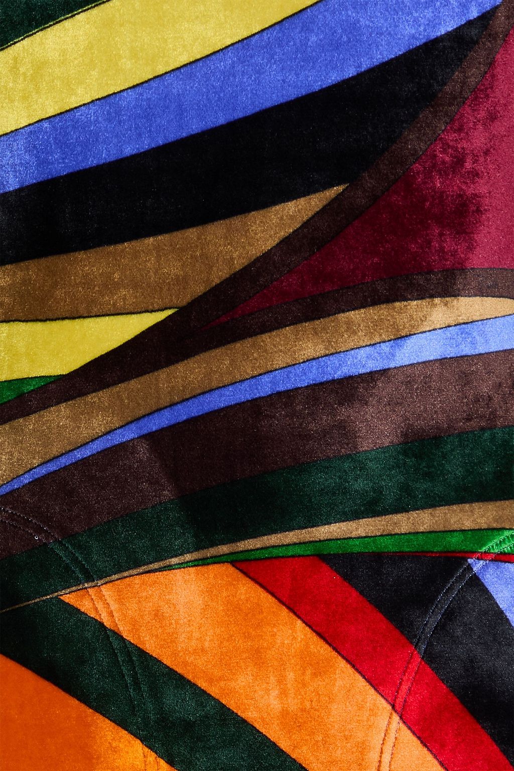 PUCCI فستان متوسط الطول بياقة عالية من المخمل المطاط مزين بطبعات