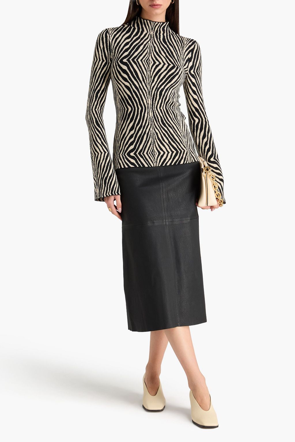 BY MALENE BIRGER Bernie jacquard-knit TENCEL™ Lyocell-blend turtleneck sweater