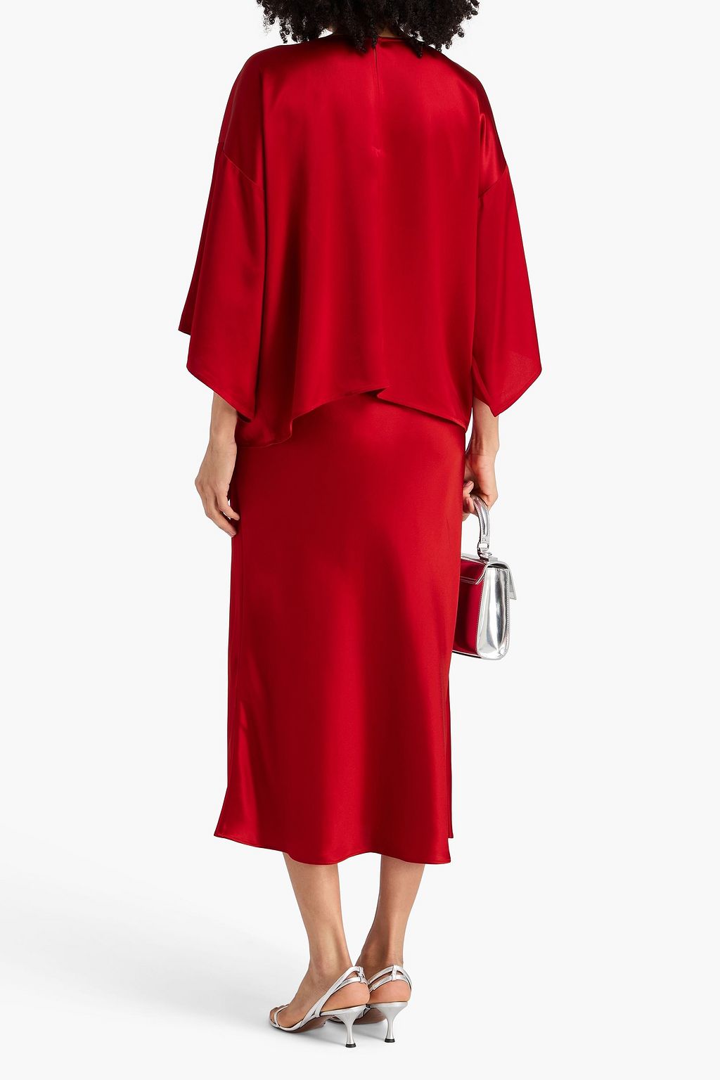 BY MALENE BIRGER تنورة متوسطة الطول "بوشان" من الساتان