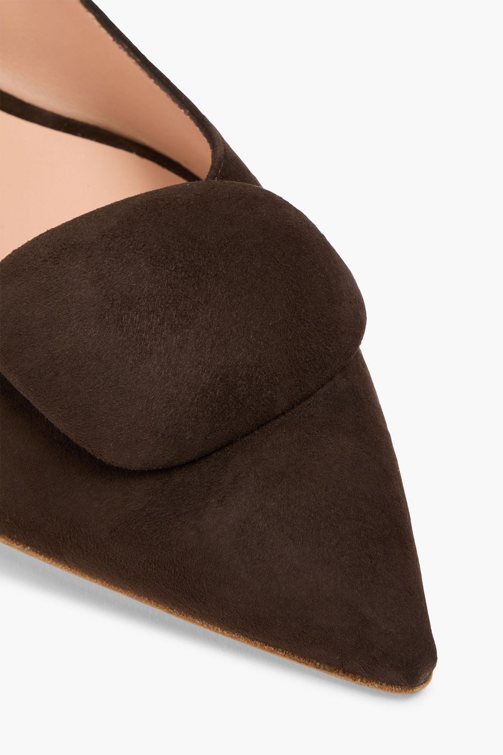 RUPERT SANDERSON Bedfa embellished suede point-toe flats