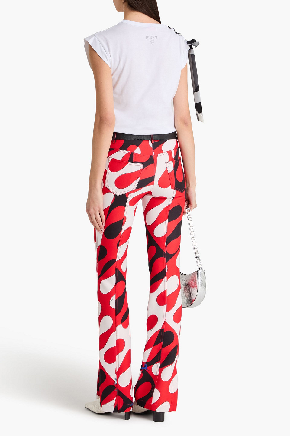  Pucci - Printed Crepe Bootcut Pants - Red - It 38 