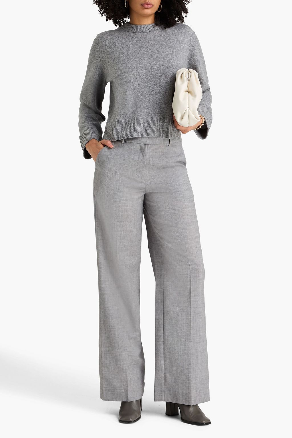 SIMKHAI 울 와이드 레그 팬츠