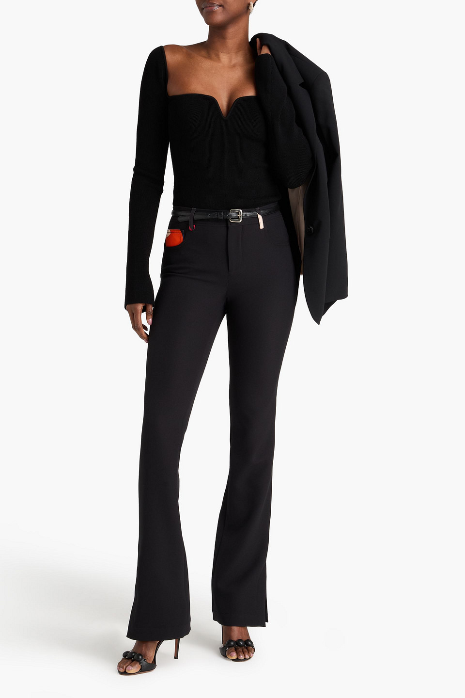 Pucci Stretch-crepe Bootcut Pants In Black