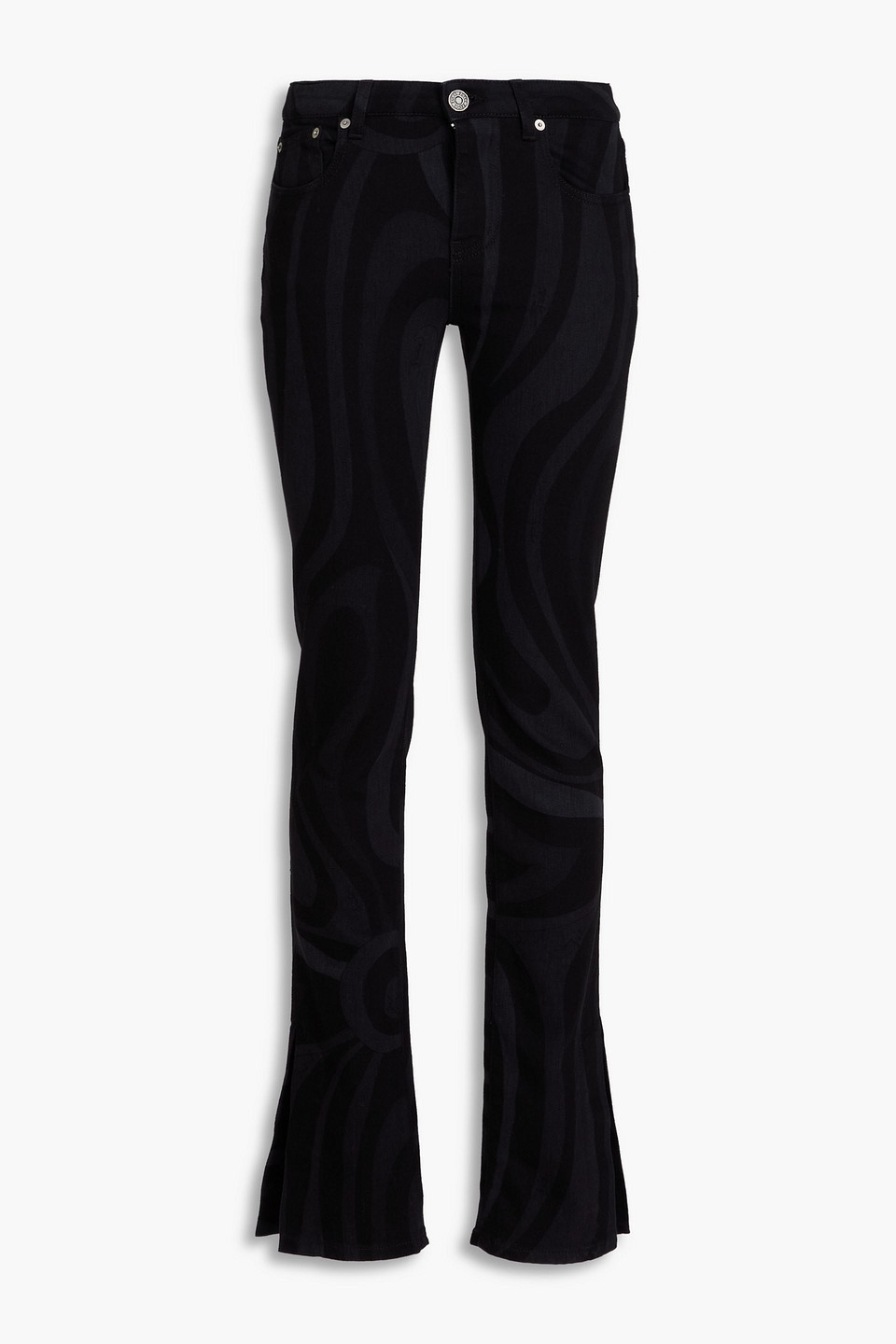 Pucci Printed High-rise Bootcut Jeans In Black
