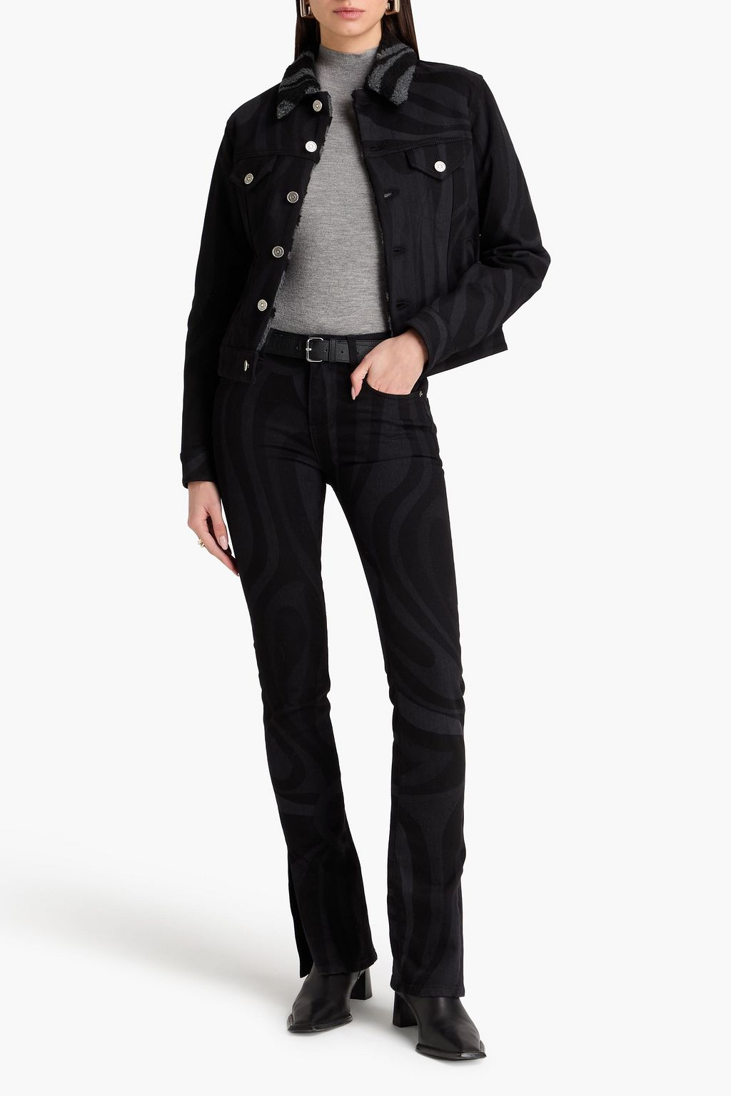 PUCCI Printed high-rise bootcut jeans