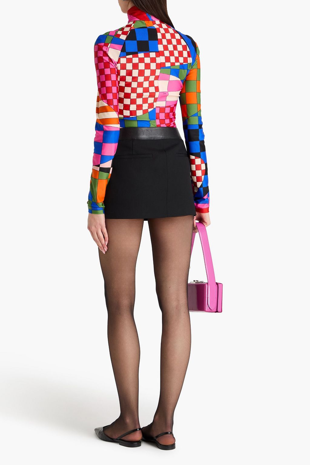 PUCCI Printed stretch-jersey turtleneck top