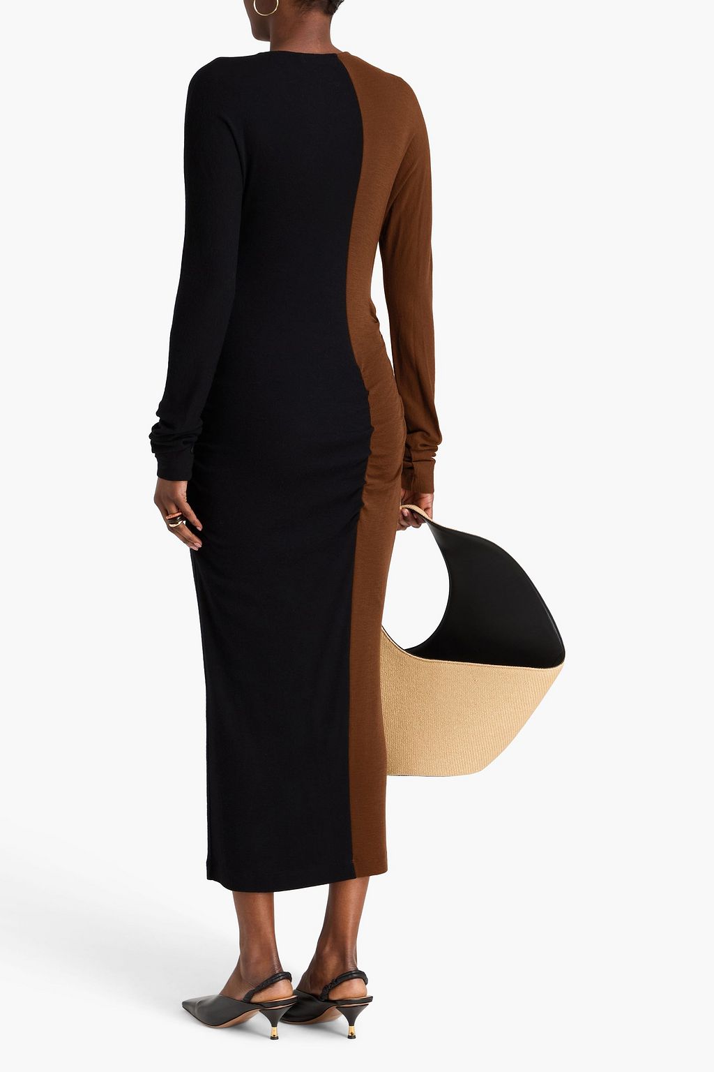 REJINA PYO Dari two-tone wool midi dress