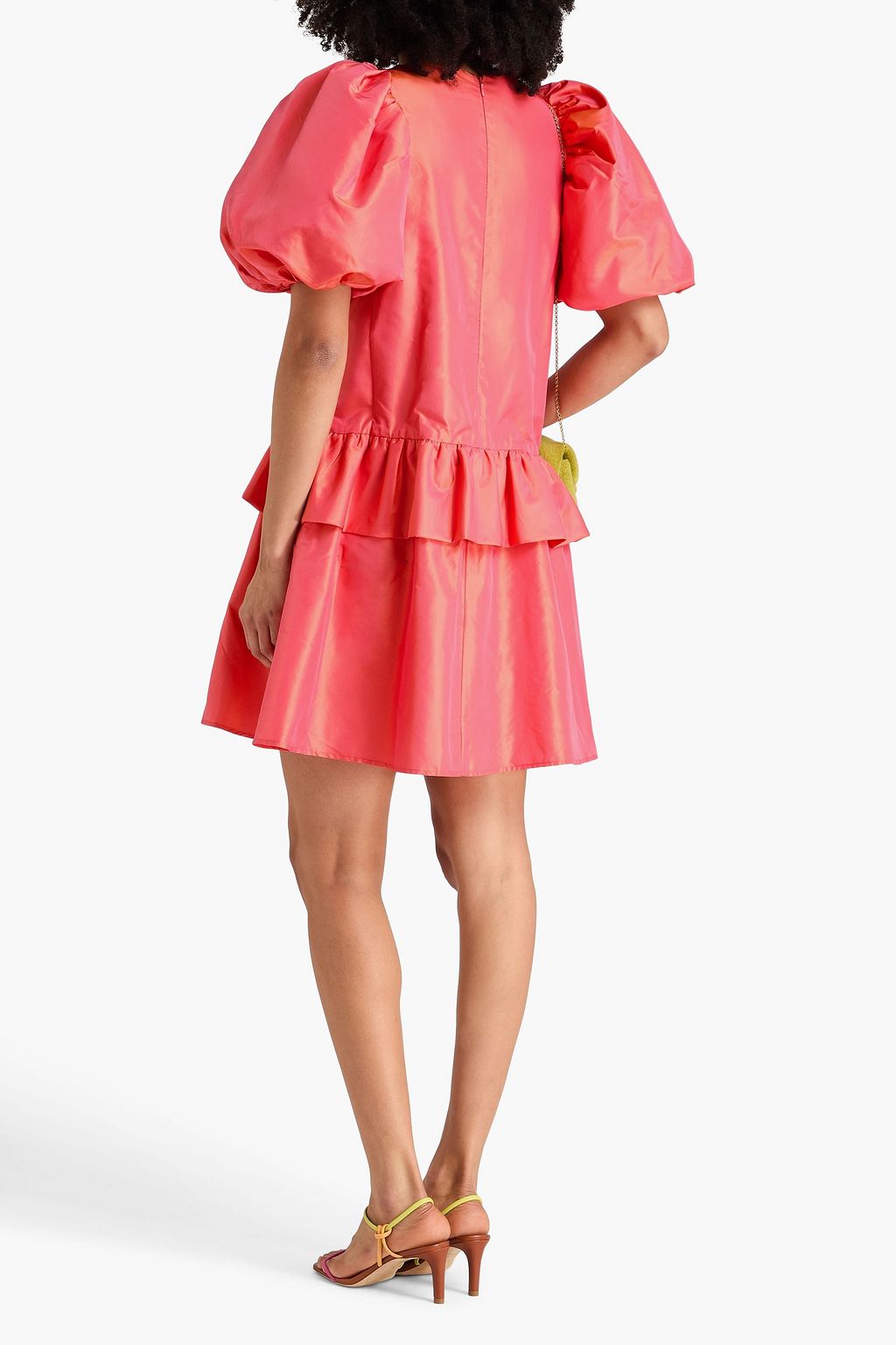 REJINA PYO Daisy tiered iridescent silk-taffeta mini dress