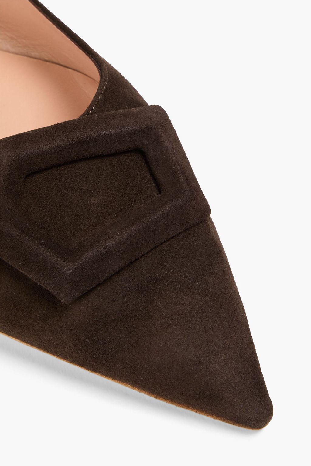 RUPERT SANDERSON Traboe embellished suede point-toe flats