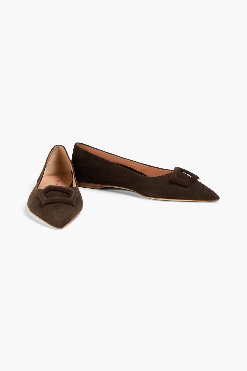 RUPERT SANDERSON Traboe embellished suede point-toe flats