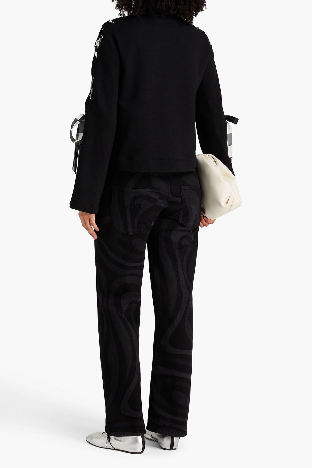 PUCCI Sweatshirt aus Baumwollfrottee mit Print und Schnürung