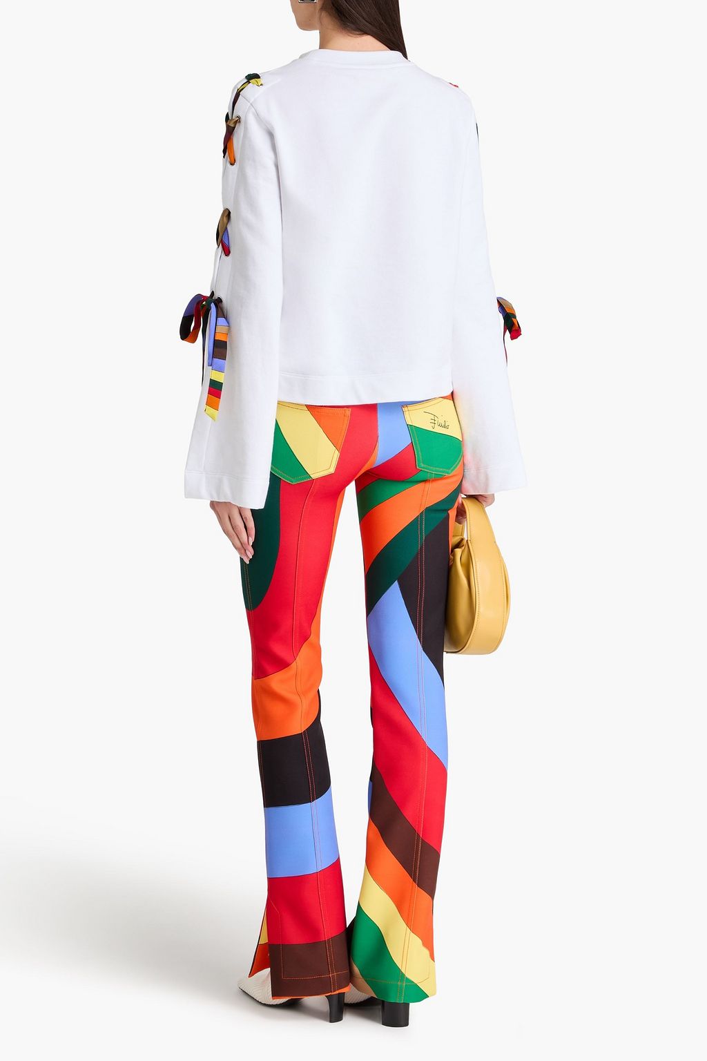 PUCCI Sweatshirt aus Baumwollfrottee mit Print und Schnürung