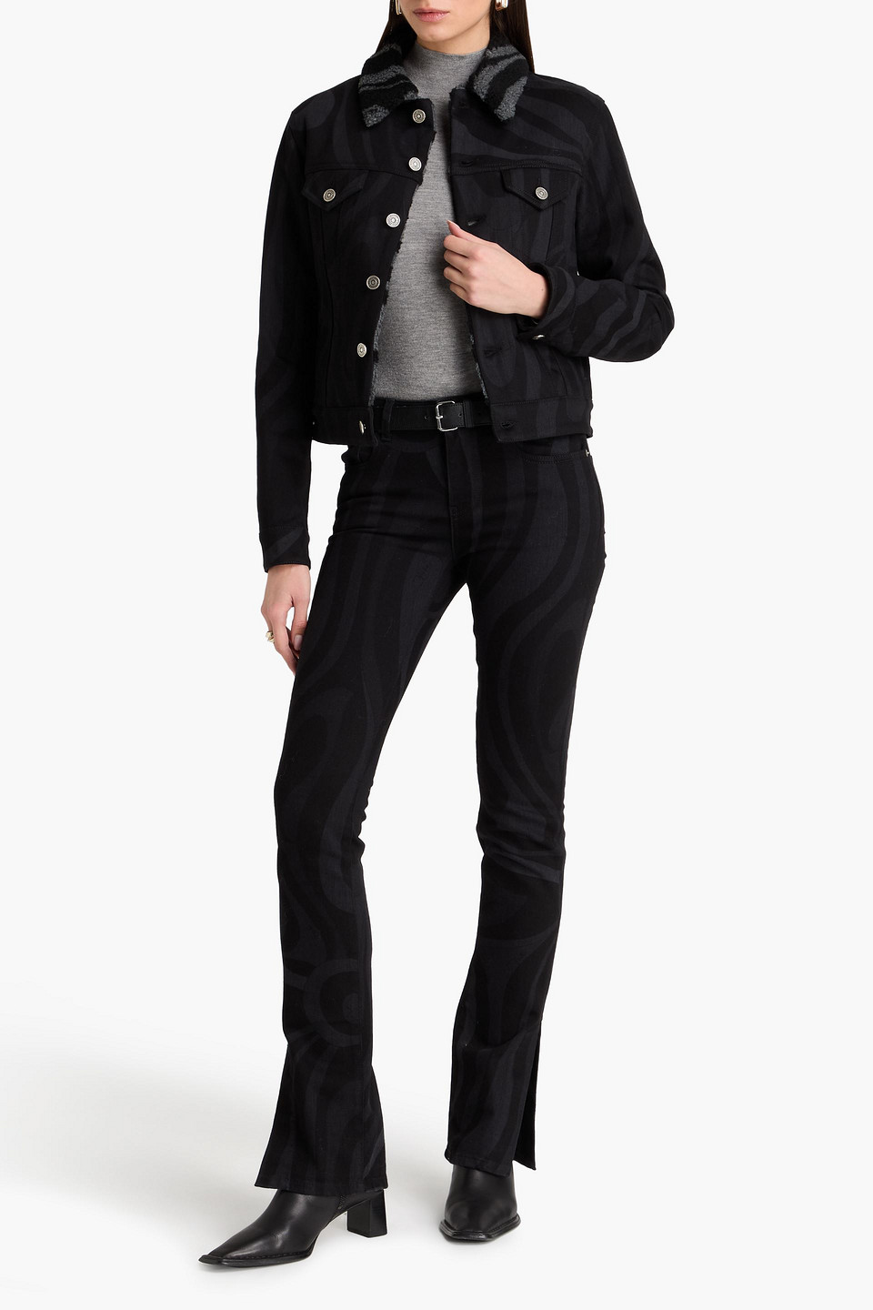  Pucci - Printed Denim Jacket - Black - It 38 