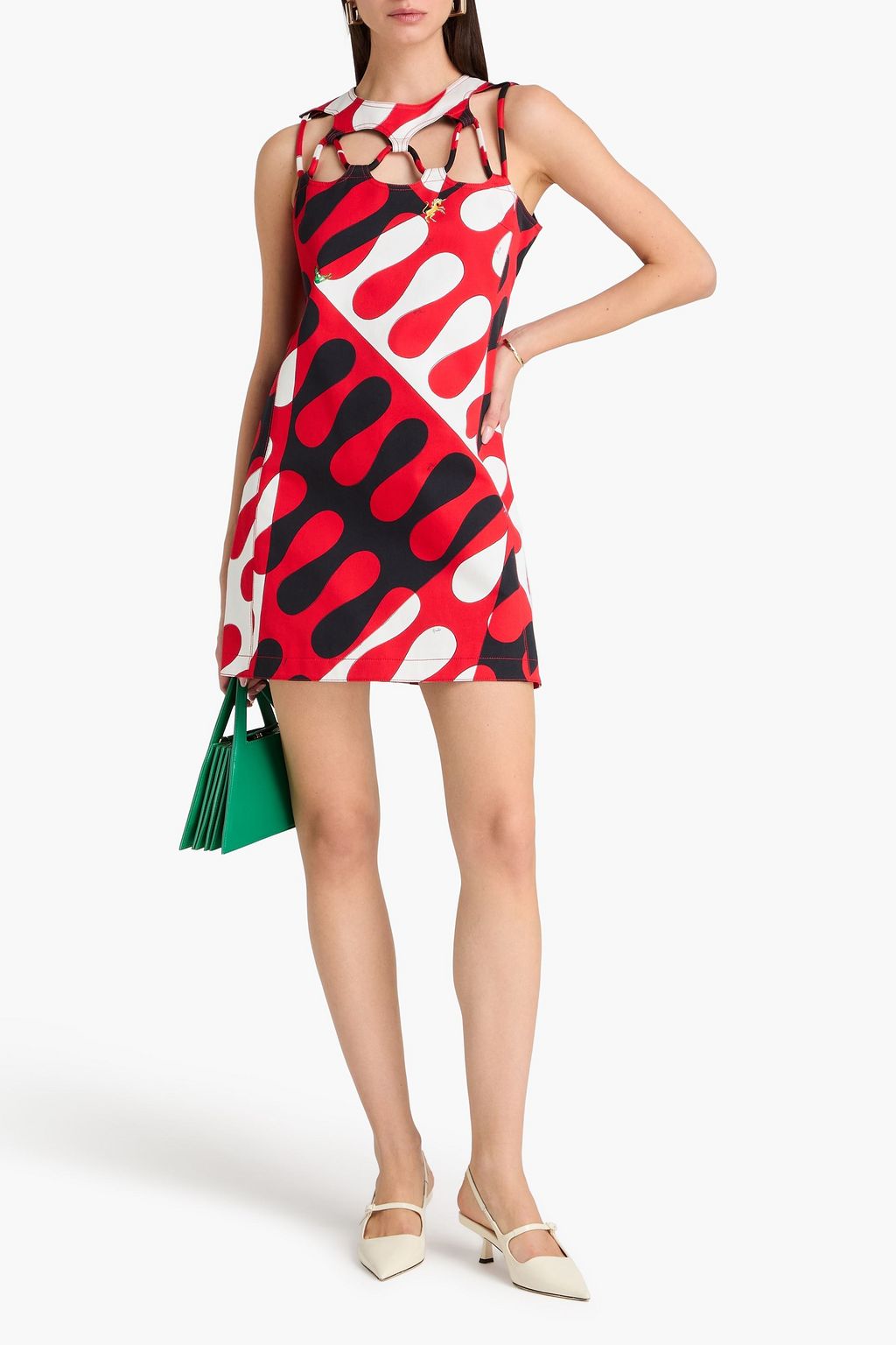 PUCCI Cutout printed cotton-twill mini dress | THE OUTNET