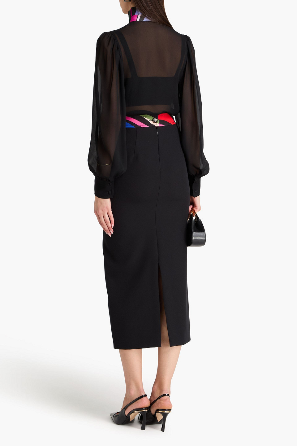  Pucci - Schluppenbluse Aus Seiden-georgette - Schwarz - It 38 