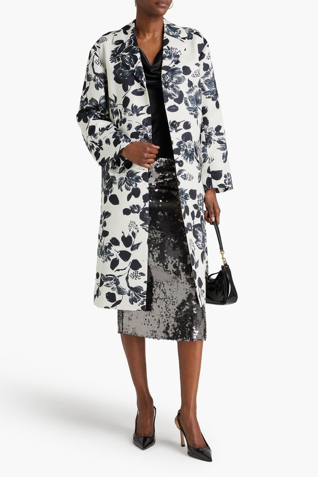 EMILIA WICKSTEAD Mantel aus Twill mit floralem Print