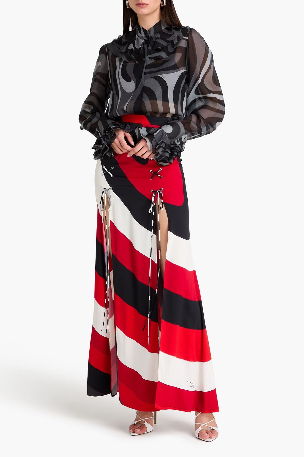 PUCCI Bluse aus Seiden-Georgette mit Rüschen