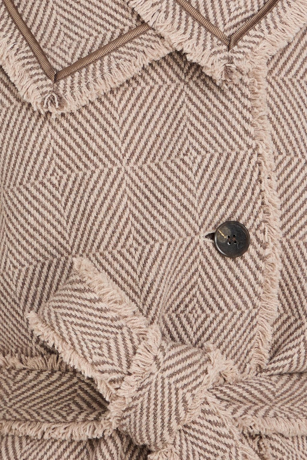 BY MALENE BIRGER جاكيت "إريسا" من مزيج الصوف بنمط متعرّج وحواف منسلة