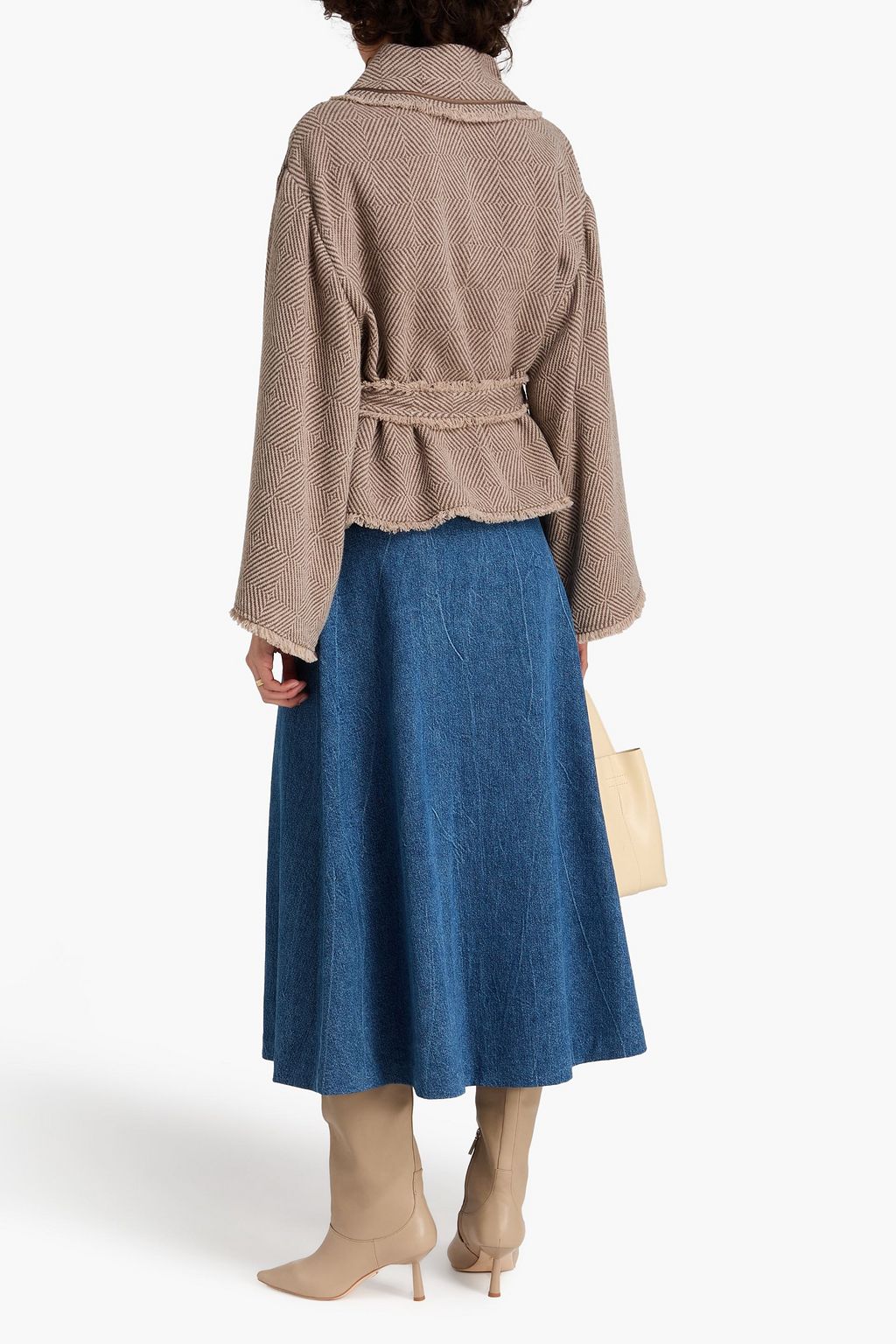 BY MALENE BIRGER جاكيت "إريسا" من مزيج الصوف بنمط متعرّج وحواف منسلة