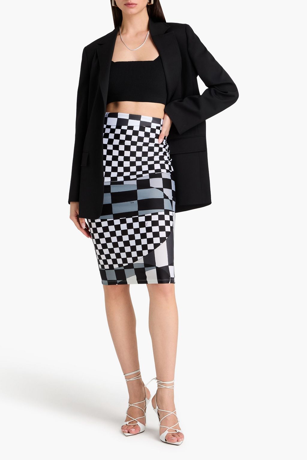 PUCCI Printed stretch-jersey pencil skirt