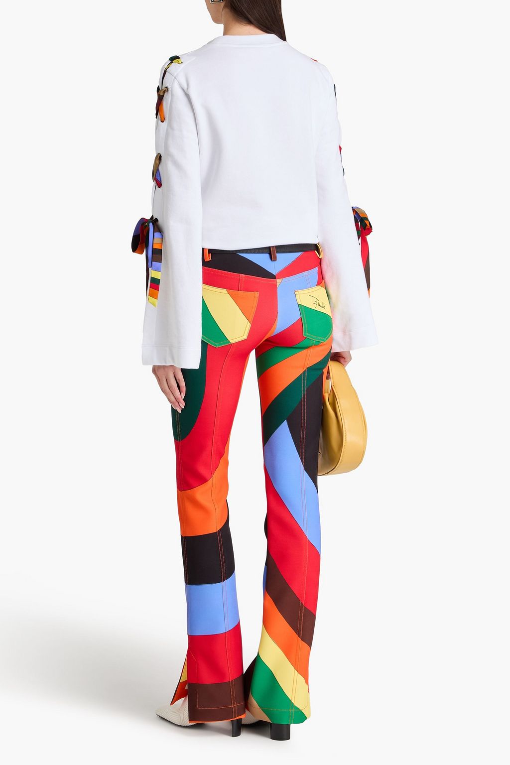 PUCCI Printed crepe bootcut pants