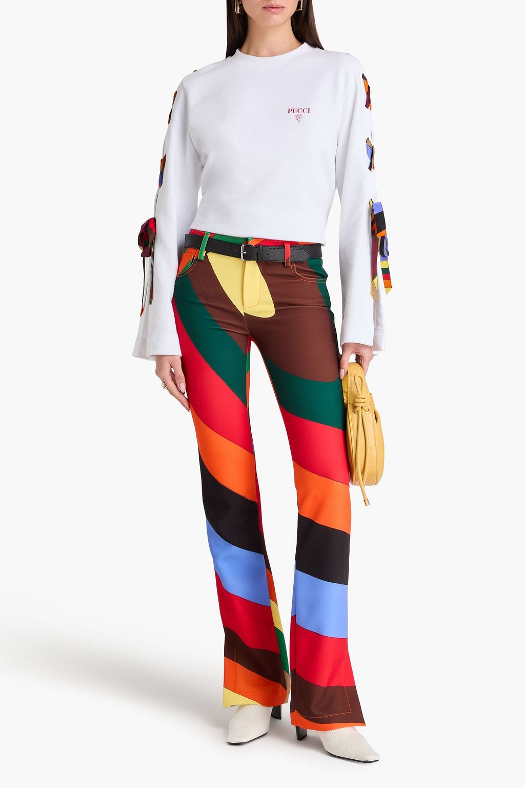 PUCCI Printed crepe bootcut pants