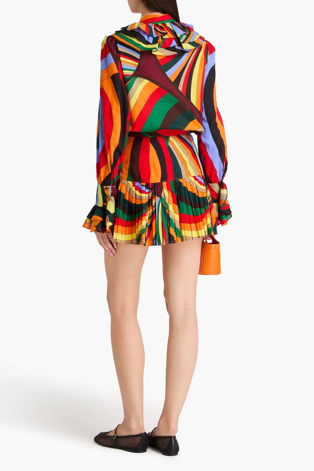 PUCCI Pleated printed cotton mini skirt