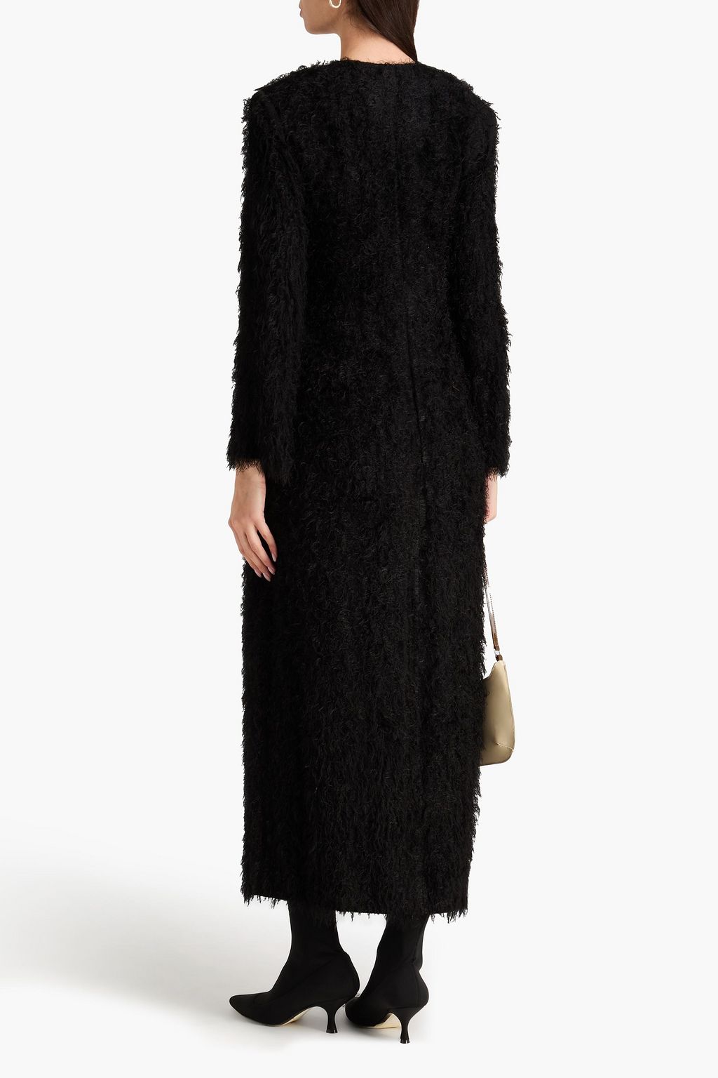 BY MALENE BIRGER فستان متوسط الطول "سوزينا" من نسيج محبوك بحواف منسّلة