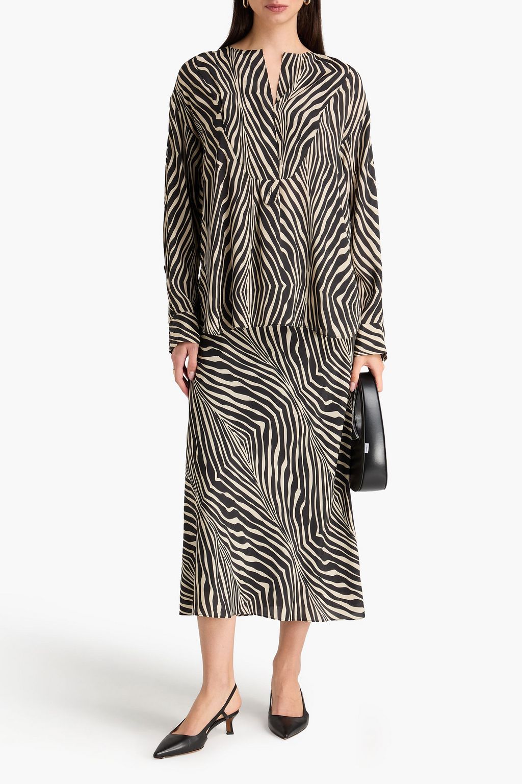 BY MALENE BIRGER Fayette zebra-print satin blouse
