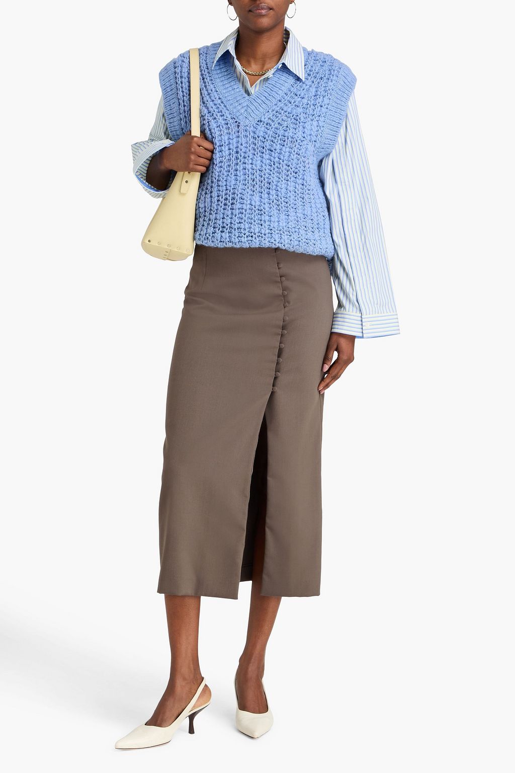 REJINA PYO Avery TENCEL™-blend twill midi skirt
