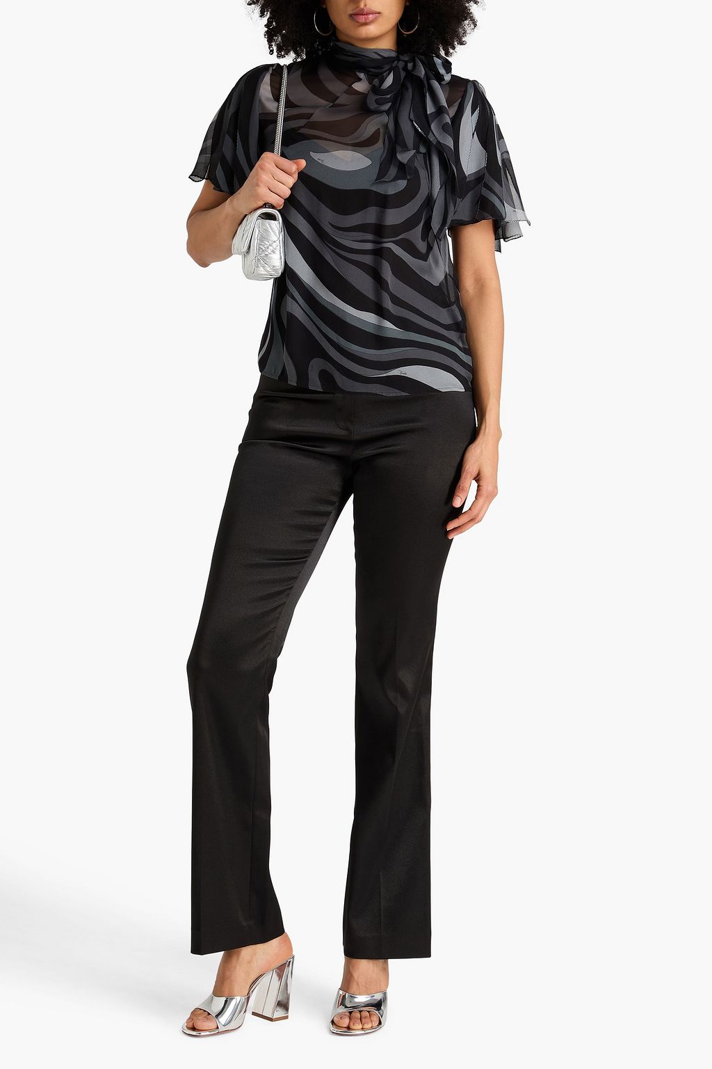 PUCCI Bedrucktes Oberteil aus Seiden-Georgette