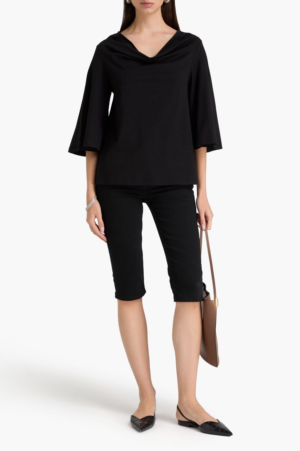 BY MALENE BIRGER Draped cotton-jersey top