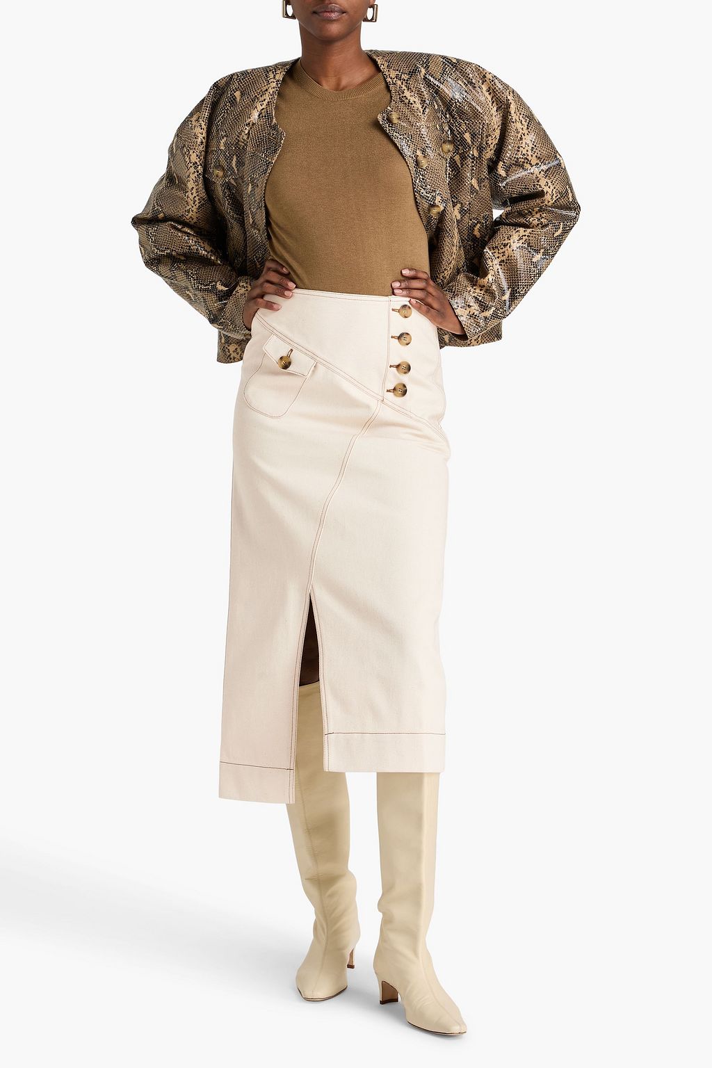 REJINA PYO Astrid denim midi skirt