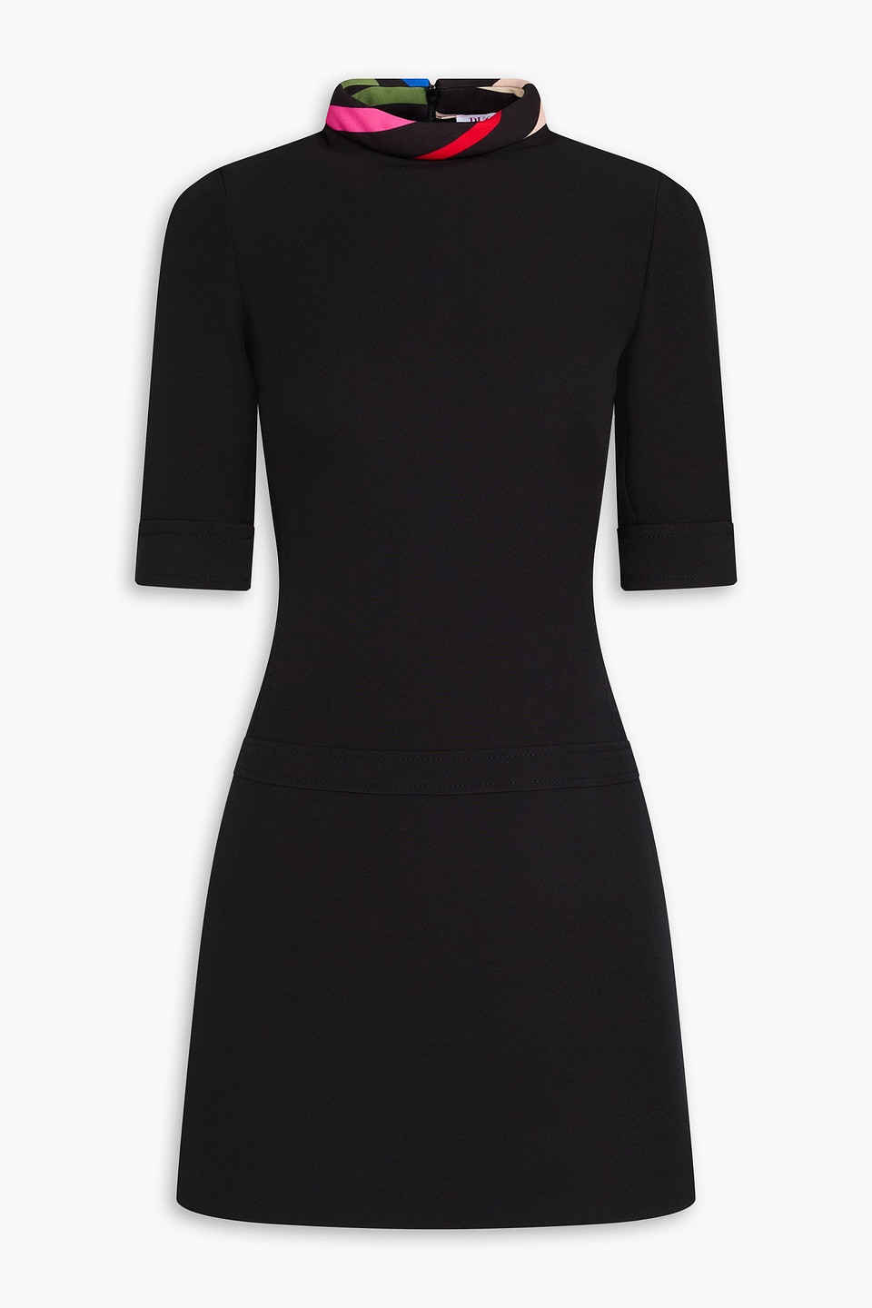 Pucci Printed Crepe Mini Dress In Black