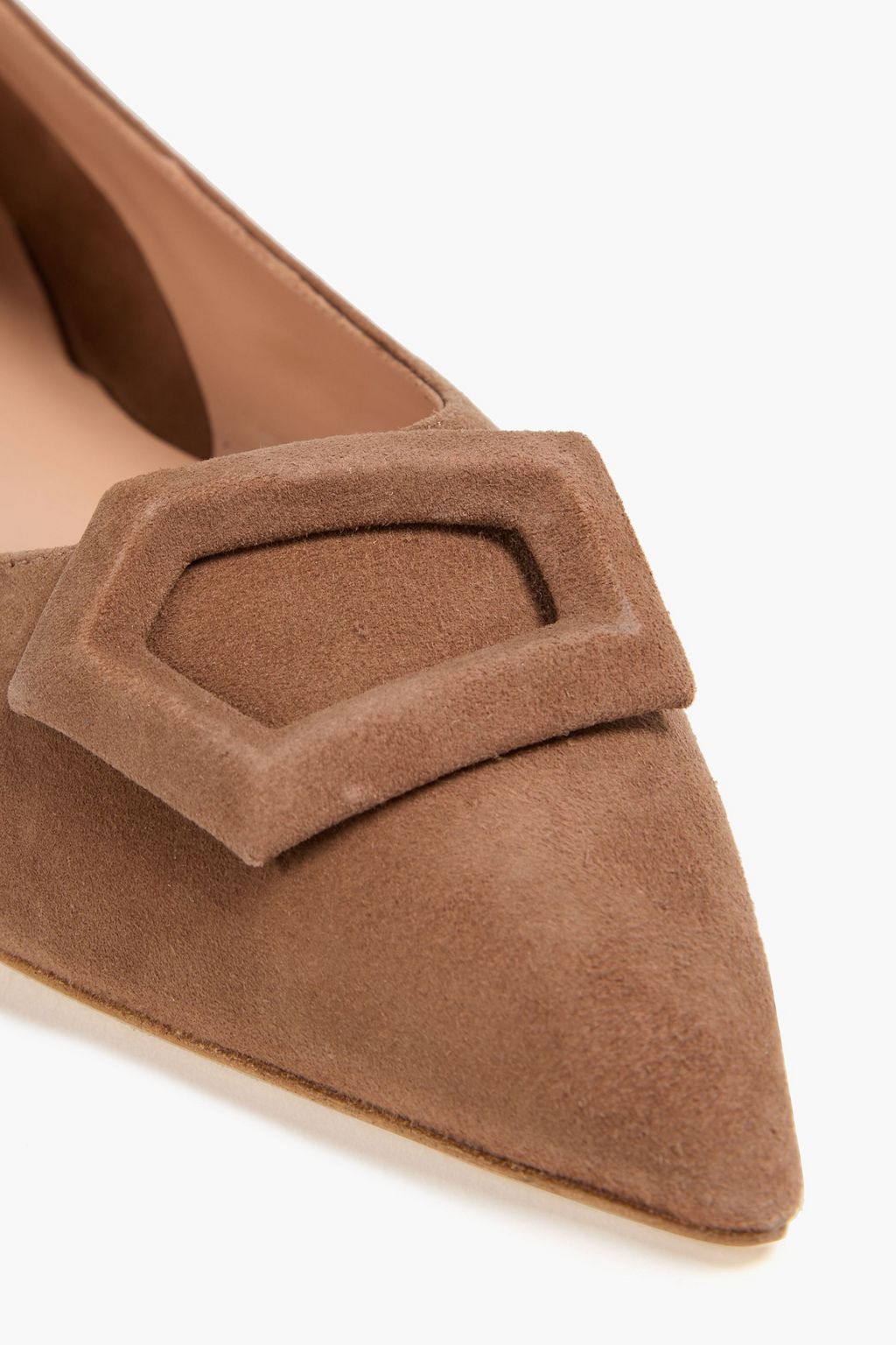 RUPERT SANDERSON Traboe embellished suede point-toe flats