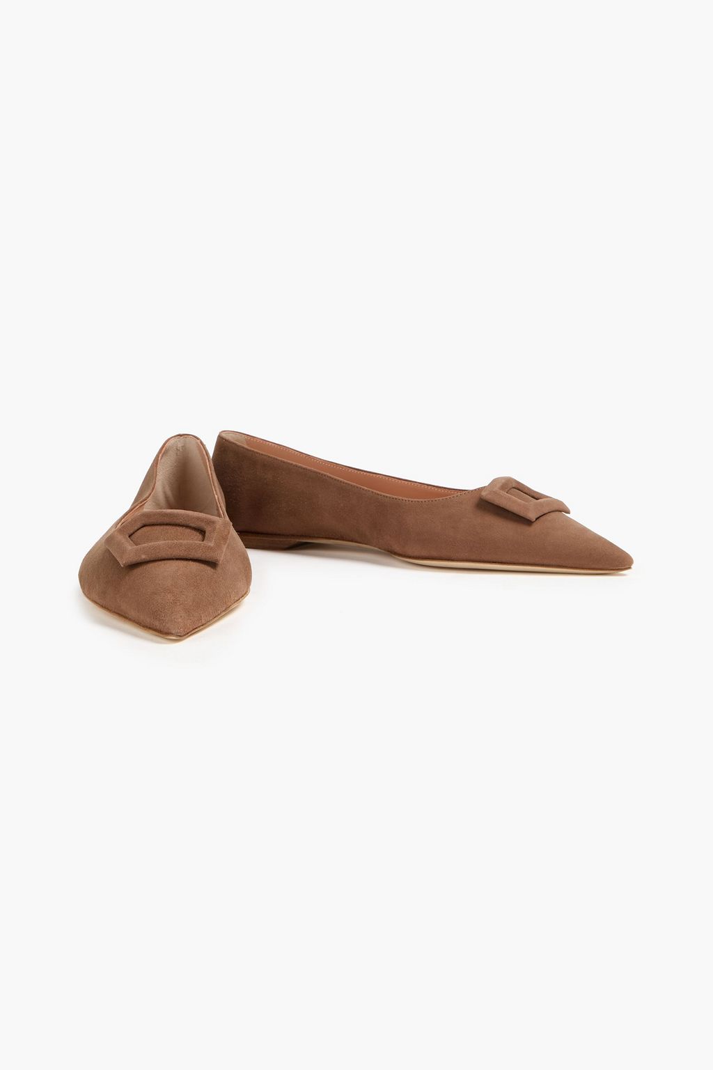 RUPERT SANDERSON Traboe embellished suede point-toe flats