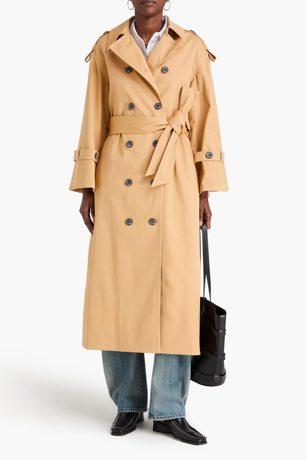 BY MALENE BIRGER 코튼 혼방 개버딘 트렌치 코트