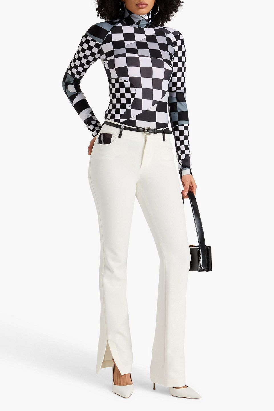 Pucci Stretch-crepe Bootcut Pants In White