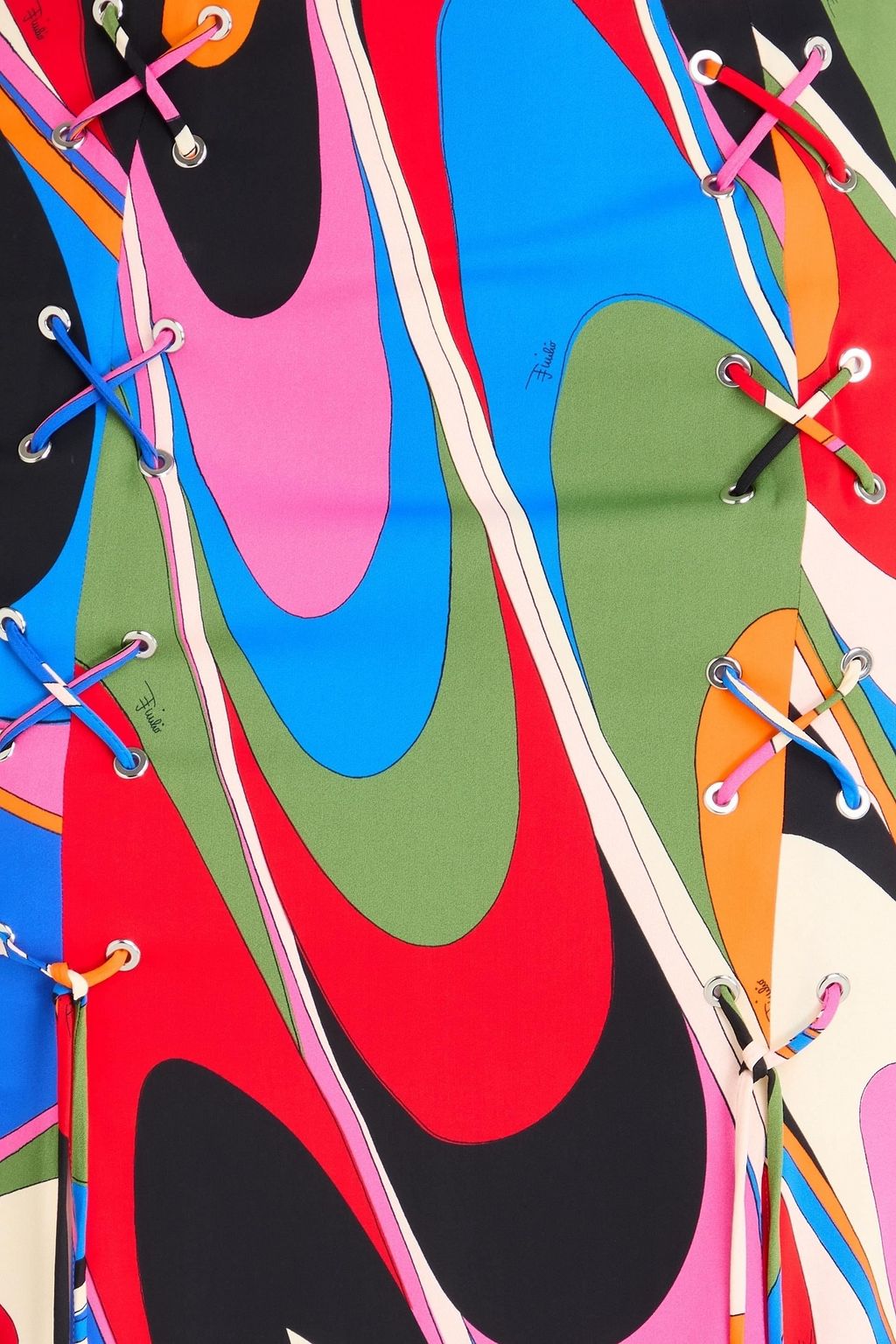 PUCCI تنورة طويلة من الساتان مزينة بطبعات