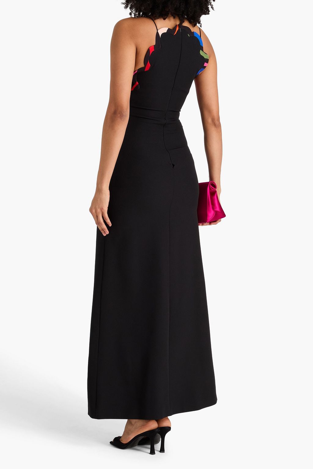 PUCCI Scalloped printed stretch-crepe maxi dress