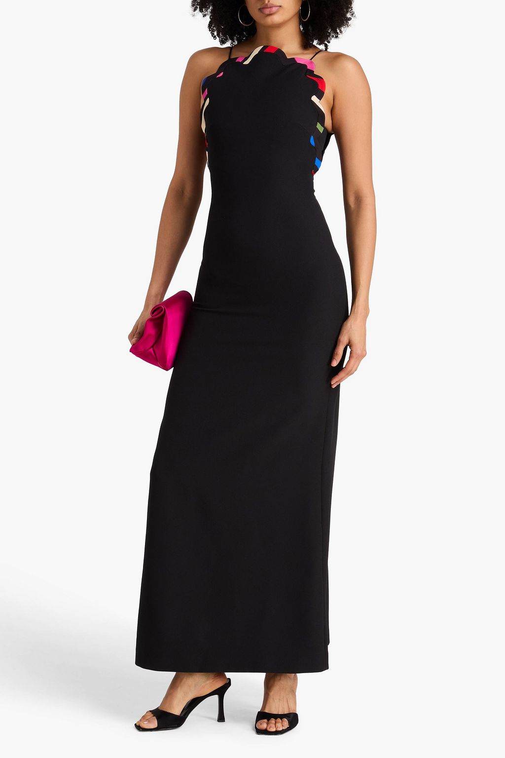 PUCCI Scalloped printed stretch-crepe maxi dress