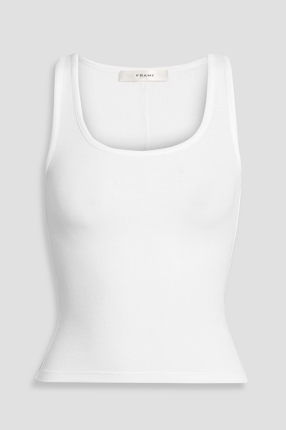 Frame Ribbed Stretch-modal Tank In White