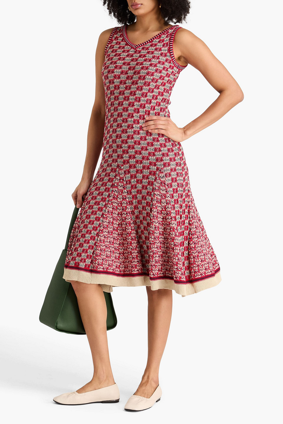  Wales Bonner - Midikleid Aus Jacquard-strick - Rot - S 