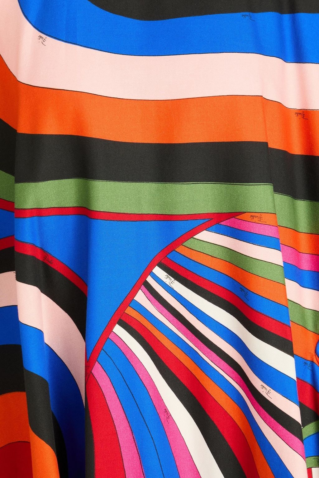 PUCCI فستان قصير من التويل المصنوع من مزيج الكتان مزين بطبعات