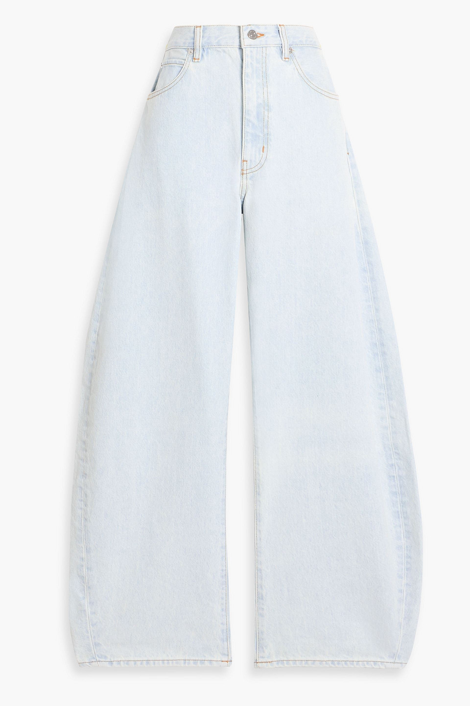 Frame The Bubble High-rise Barrel-leg Jeans In White