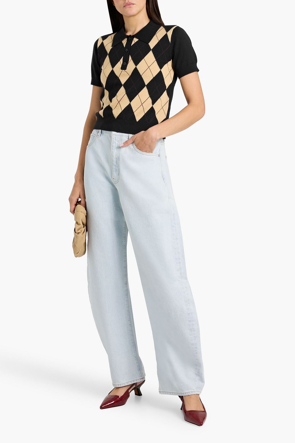 FRAME The Bubble high-rise barrel-leg jeans