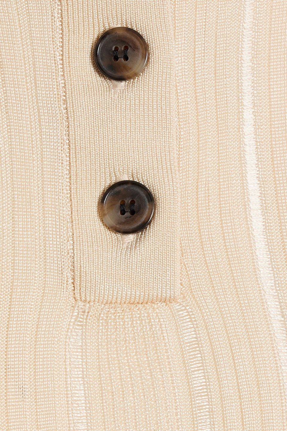 Frame Ribbed-knit Top In Neutral