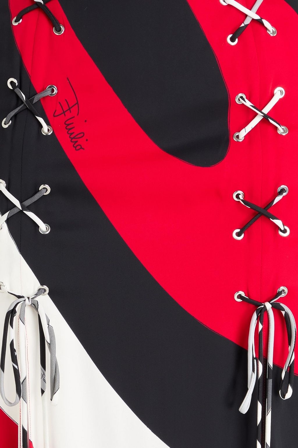 PUCCI Lace-up printed satin maxi skirt